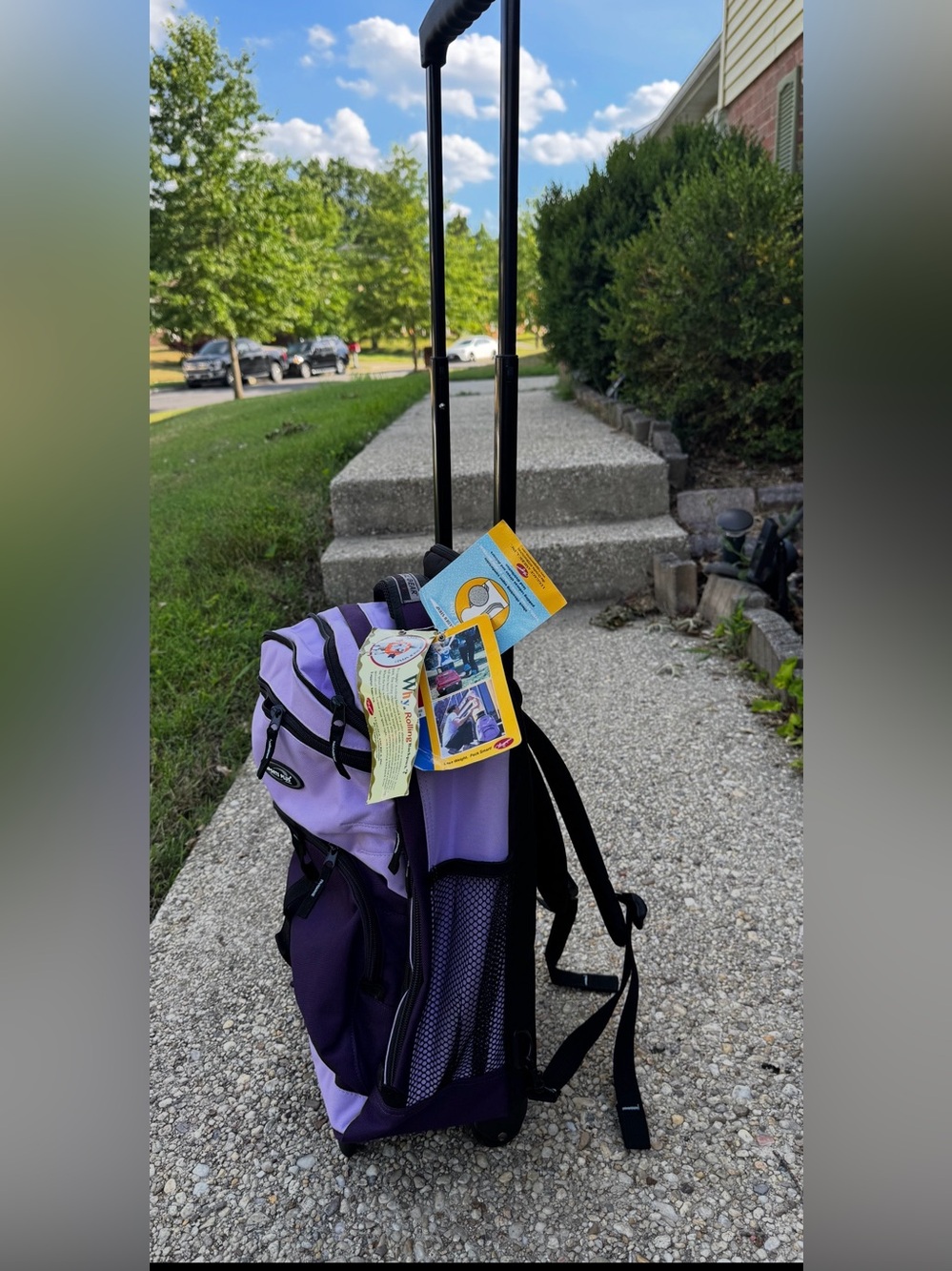 Casual Gear Purple Rolling Laptop Backpack with Dual-Tone Design - Picture 4 of 13